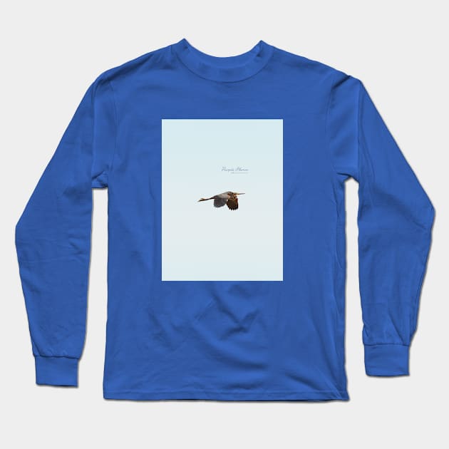 Purple Heron Long Sleeve T-Shirt by Spyinthesky